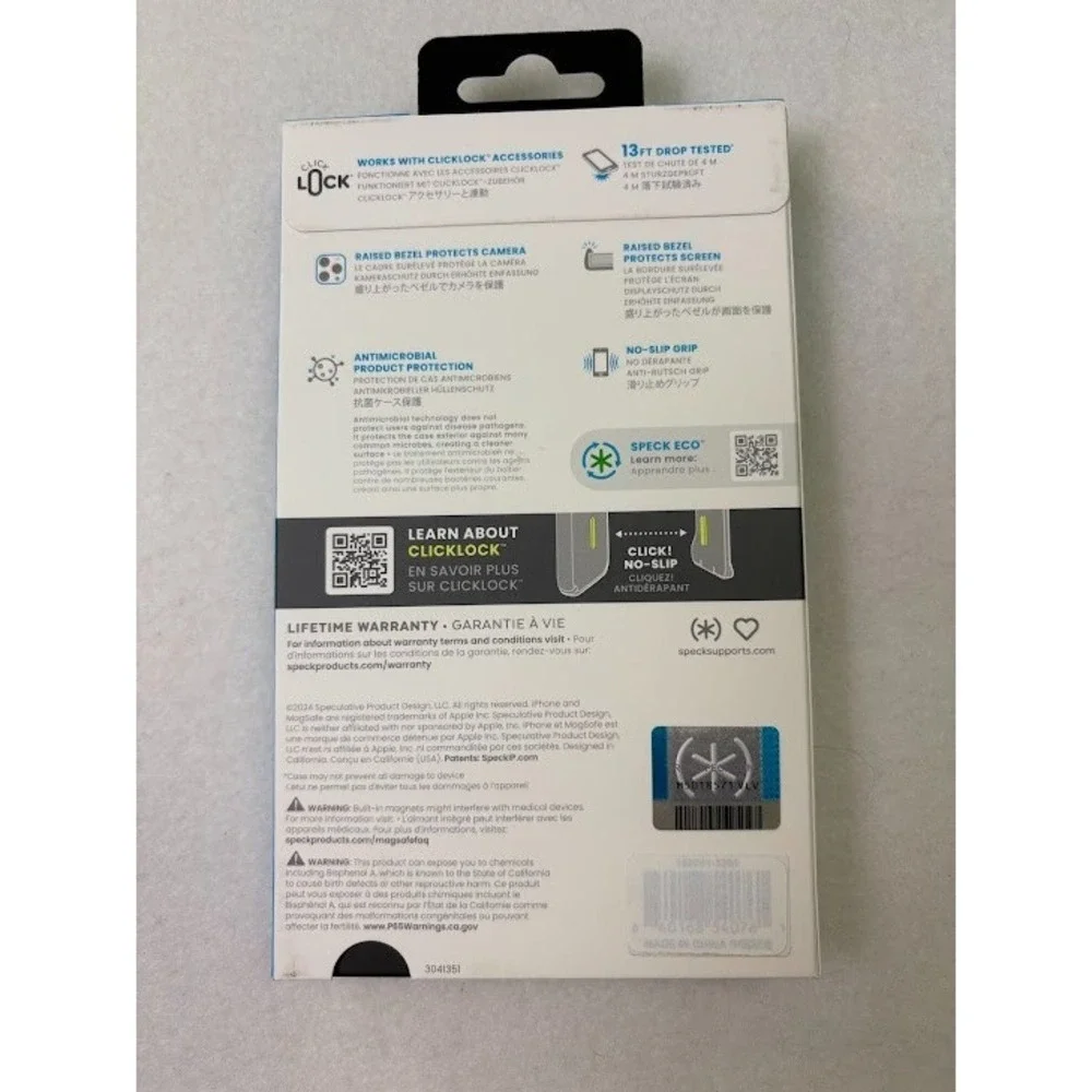 Speck‎ - Presidio2 Grip ClickLock Case w/MagSafe Apple iPhone 16 Pro - Black